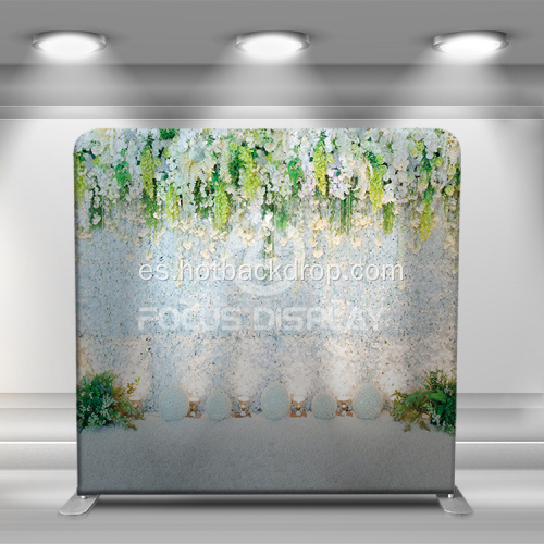 Banner de tubo de marco de tela de tela tensión de fondo de telas verdes plantas